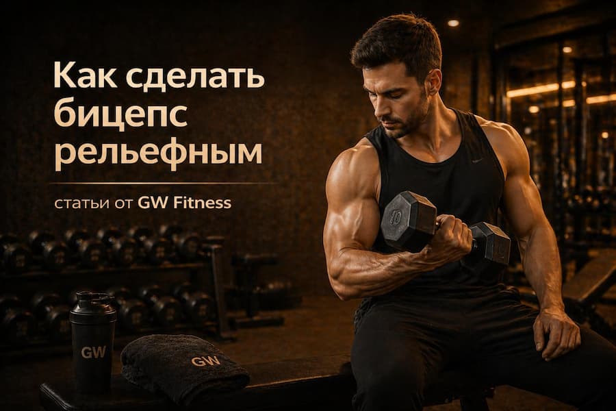 Мужчина на тренажере в фитнес-клубе